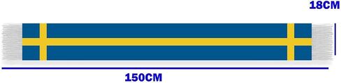 Sweden Flag Scarf, 5FT Long Swedish Velvet Shawl,150×18cm Decor For Football Basketball Sport Parade Graduation in Saudi Arabia