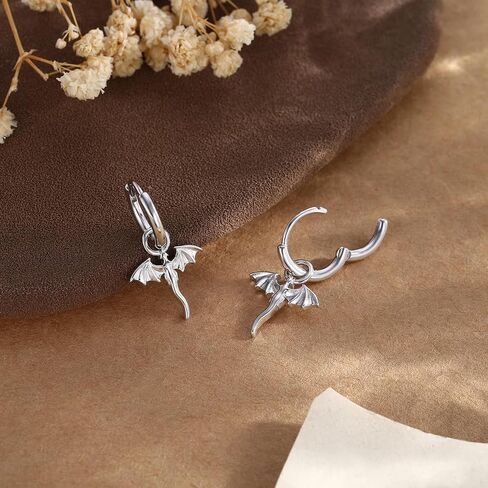 Tiny Dragon Huggie Small Hoop Earrings with Charm, Personalized Dragon 316L Surgical Steel 18k Gold Plated Dagon Drop Dangle Earrings for Women in Saudi Arabia