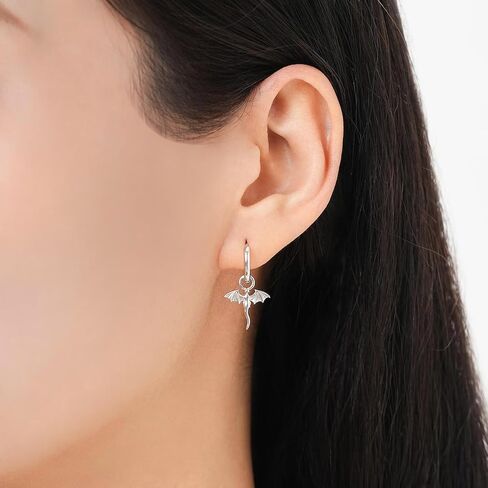 Tiny Dragon Huggie Small Hoop Earrings with Charm, Personalized Dragon 316L Surgical Steel 18k Gold Plated Dagon Drop Dangle Earrings for Women in Saudi Arabia