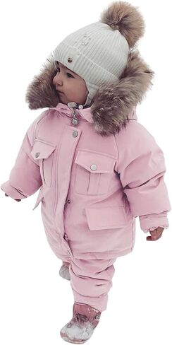 Boys Girls Toddler Heavyweight 2-Piece Ski Suit Snowsuit Baby Jacket and Snowbib Pants Set Waterproof Winter Snowboard Suits in Kuwait
