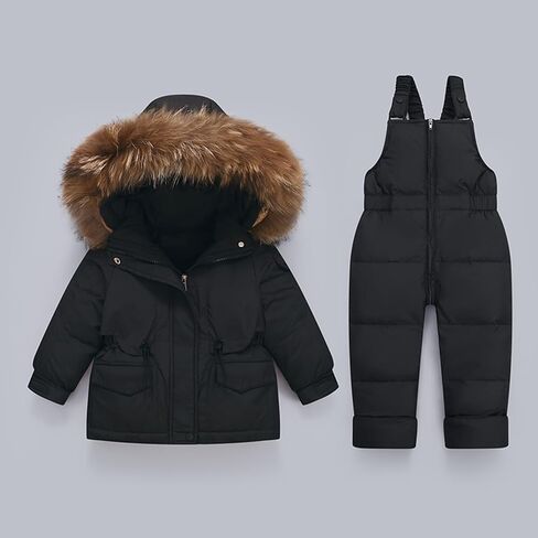 Kids 2 Piece Snow Suit - Waterproof Windproof Snowsuit Warm Winter Ski Outfit for Boys Girls Snowboarding Skiing 1-4Y in Kuwait
