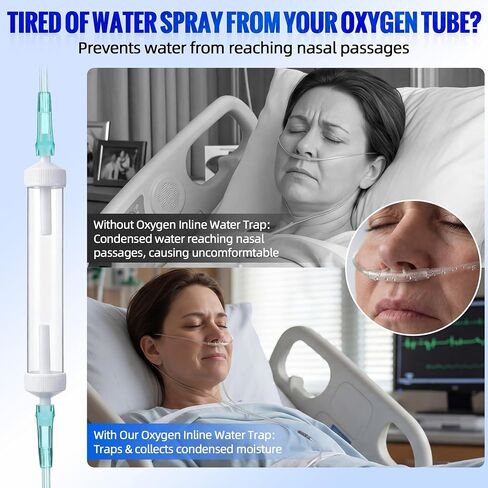 4 Pack Oxygen Tubing in Line Water Trap with Removable End Caps, Clear Moisture Collector to Reduce Condensation & Gurgling, Universal Fit for Concentrator and Humidifier Bottle Systems in Saudi Arabia