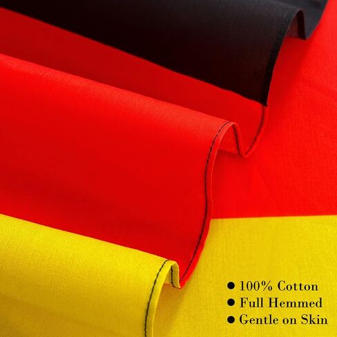 WEITBF 2 Pack Germany Flag Bandana German Scarf Flag Bandanas Headband - 100% Cotton, 22 x 22 inches in Saudi Arabia
