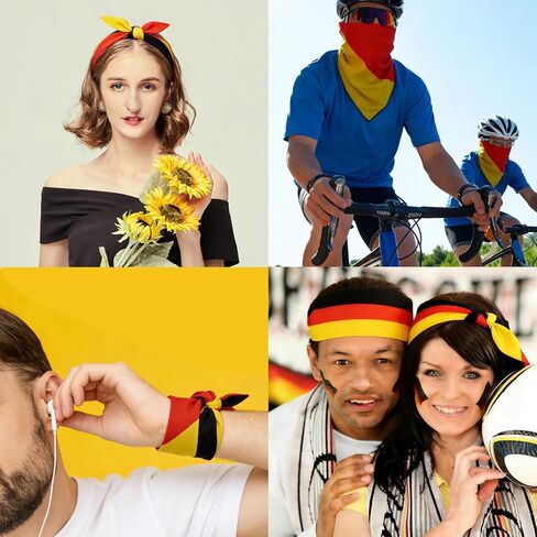 WEITBF 2 Pack Germany Flag Bandana German Scarf Flag Bandanas Headband - 100% Cotton, 22 x 22 inches in Saudi Arabia