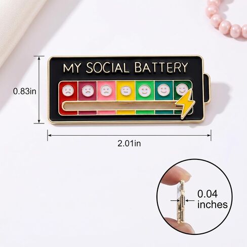4PCS Social Battery Slider Pin, Functional Mood Enamel Pins 7 Days a Week for Backpacks, Clothing, Hats, Bags and Daily Decoration Gifts in Saudi Arabia