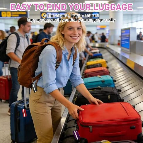 12 Pieces Travel Luggage Tags Aluminum Metal Travel ID Bag Tag Stainless Steel Loop Suitcase Tags with Name Card Suitable for Suitcases Travel Luggage Baggage Identifier in Saudi Arabia