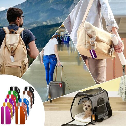 12 Pieces Travel Luggage Tags Aluminum Metal Travel ID Bag Tag Stainless Steel Loop Suitcase Tags with Name Card Suitable for Suitcases Travel Luggage Baggage Identifier in Saudi Arabia