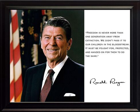wesellphotos Ronald Reagan President Freedom Quote 8x10 Framed Photograph in Saudi Arabia