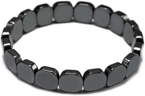 Natural Hematite Bracelet for Men Classic Hematite Energy Healing Stone Elastic Adjustable Bracelet Enhance Self-Confidence and Focus Natural Power Stone Improves Vitality and Mental Clarity in Saudi Arabia