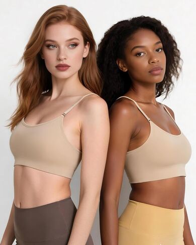 Clear Strap Bra Womens Bras Wireless Nude Bra Dance Bra Nude Sports Bra Bralette with Padding Adjustable Straps in Saudi Arabia
