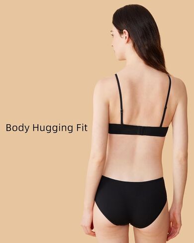 2-Pack (Nude & Black Organic Cotton Bra for Women, Wireless Scoop Neck Padded Bra, Seamless T-Shirt Bra for Small Breasted Women（Size M） in Saudi Arabia