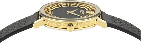 Versace Daedalus Collection Luxury Womens Watch Timepieces with a Black Strap and Dial Featuring a Gold Case in Kuwait