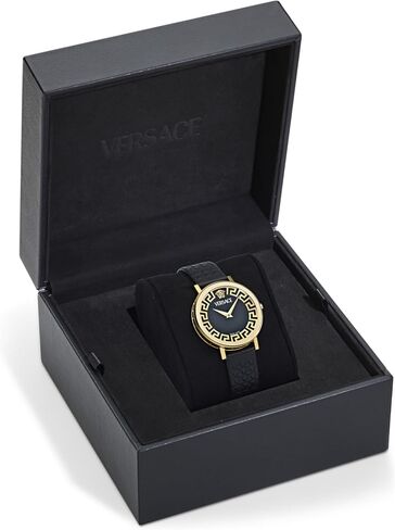 Versace Daedalus Collection Luxury Womens Watch Timepieces with a Black Strap and Dial Featuring a Gold Case in Kuwait