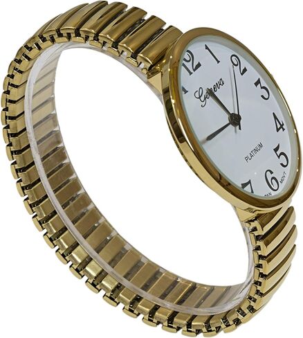 Ladies Large Number Face Stretch Band Watch Gold 1262G in Saudi Arabia