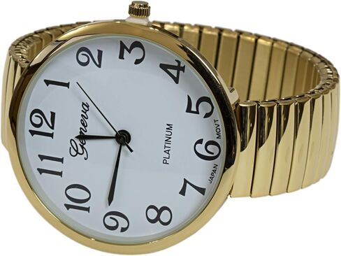 Ladies Large Number Face Stretch Band Watch Gold 1262G in Saudi Arabia