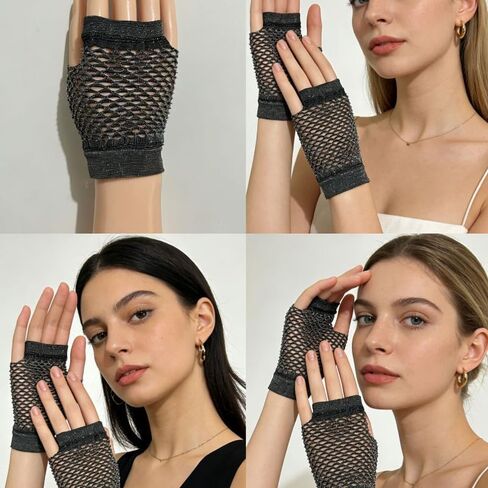 1 Pair Women Fishnet Gloves Short Nylon Mesh Fingerless Gloves for Costume Wedding Evening Party Accessories in Kuwait
