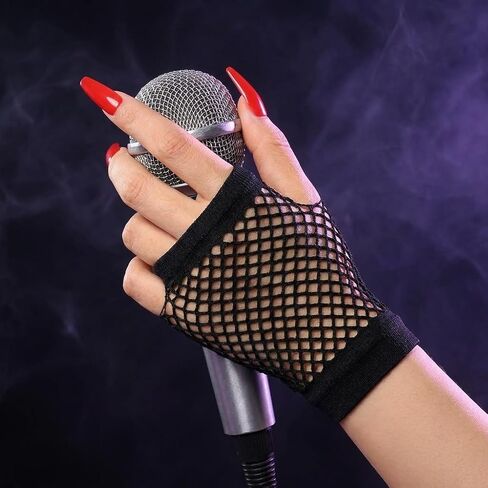 1 Pair Women Fishnet Gloves Short Nylon Mesh Fingerless Gloves for Costume Wedding Evening Party Accessories in Kuwait