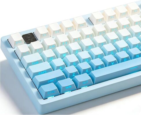 136 Keys Gradient Green Keycaps, PBT Double Shot Dying Keycaps, Cherry Profile Side Print Shine Through Keycaps, Premium Retro Keycaps, Custom Backlit Keycaps for Mechanical Gaming Keyboard in Kuwait
