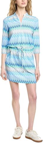 IBKUL UPF 50+ Sun Protection, Icefil Cooling, Moisture-Wicking Susan Print ¾ Sleeve Drawstring Dress in Kuwait