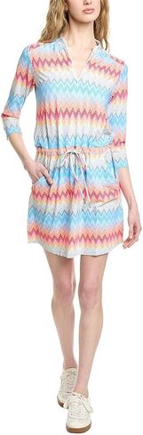 IBKUL UPF 50+ Sun Protection, Icefil Cooling, Moisture-Wicking Susan Print ¾ Sleeve Drawstring Dress in Kuwait