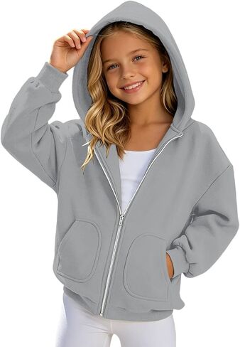 Zip Up Hoodies For Teen Girls Oversized 2026 Y2K Hoodies Casual Long Sleeve Sweatshirts Fall Spring Track Jackets in Saudi Arabia