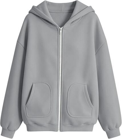 Zip Up Hoodies For Teen Girls Oversized 2026 Y2K Hoodies Casual Long Sleeve Sweatshirts Fall Spring Track Jackets in Saudi Arabia