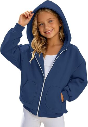 Zip Up Hoodies For Teen Girls Oversized 2026 Y2K Hoodies Casual Long Sleeve Sweatshirts Fall Spring Track Jackets in Saudi Arabia