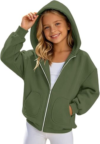 Zip Up Hoodies For Teen Girls Oversized 2026 Y2K Hoodies Casual Long Sleeve Sweatshirts Fall Spring Track Jackets in Saudi Arabia
