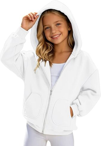 Zip Up Hoodies For Teen Girls Oversized 2026 Y2K Hoodies Casual Long Sleeve Sweatshirts Fall Spring Track Jackets in Saudi Arabia