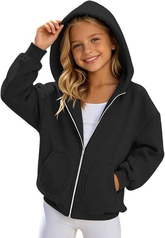 Zip Up Hoodies For Teen Girls Oversized 2026 Y2K Hoodies Casual Long Sleeve Sweatshirts Fall Spring Track Jackets in Saudi Arabia