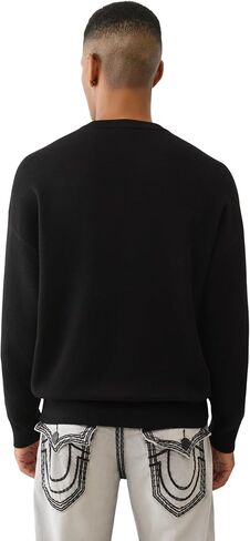 True Religion Long Sleeve Boxy SRS Sweater for Men – Warm & Stylish Pullover, Quality Fit in Kuwait