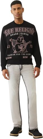 True Religion Long Sleeve Boxy SRS Sweater for Men – Warm & Stylish Pullover, Quality Fit in Kuwait