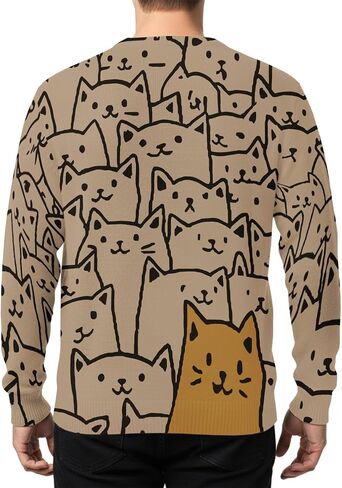 Men's Graphic Casual Sweater Unisex 3D Printing Knit Pullover Loose Long Sleeve Crewneck Sweaters in Saudi Arabia