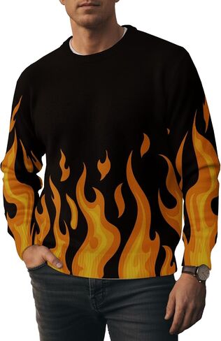 Men's Graphic Casual Sweater Unisex 3D Printing Knit Pullover Loose Long Sleeve Crewneck Sweaters in Saudi Arabia