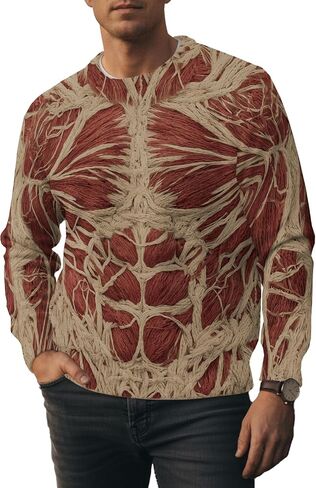 Men's Graphic Casual Sweater Unisex 3D Printing Knit Pullover Loose Long Sleeve Crewneck Sweaters in Saudi Arabia