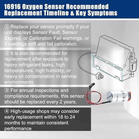 16916 Oxygen Sensor Kit, Includes 16106 Hose & 16913 Filter, Replacement for Robinair R-1234yf Machines & 16990/16995 Refrigerant Identifiers, Fits AC1234-4,AC1234-4SL,AC1234-4-230,AC1234-6,AC1234-9 in Kuwait