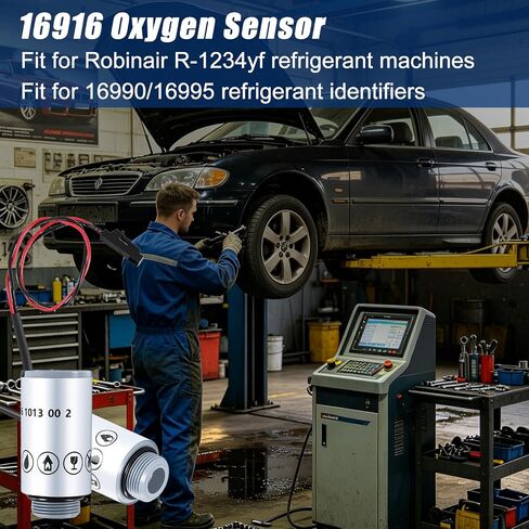 16916 Oxygen Sensor Kit, Includes 16106 Hose & 16913 Filter, Replacement for Robinair R-1234yf Machines & 16990/16995 Refrigerant Identifiers, Fits AC1234-4,AC1234-4SL,AC1234-4-230,AC1234-6,AC1234-9 in Kuwait