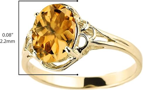 10k Yellow Gold November Birthstone Genuine Oval Citrine Gemstone Solitaire Ring in Saudi Arabia