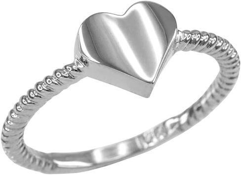 Claddagh Gold 10K and 14K Gold Polished Gold Heart Love Ring for Women Available in Yellow, Rose and White Gold with multiple ring sizes in Kuwait