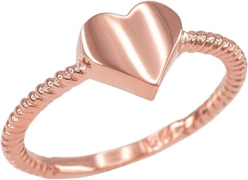 Claddagh Gold 10K and 14K Gold Polished Gold Heart Love Ring for Women Available in Yellow, Rose and White Gold with multiple ring sizes in Kuwait