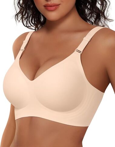 Vertvie Womens Wireless Bras No Underwire Push Up Bra Seamless Supportive Full Coverage Everyday Bras Regular and Plus Size in Kuwait