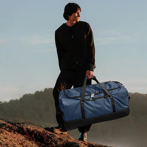 Vomgomfom Wheeled Collapsible Duffel Bag,110L-140L Expandable Checked Luggage, No-Telescopic-Handle with Anti-Burst Zipper & Reinforced Frame,Navy in Saudi Arabia