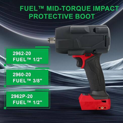 49-16-2960 Protective Boot Compatible with Milwaukee M18 Fuel Mid-Torque Impact Wrench Rubber Protective Boot for Milwaukee 2960-20 2962-20 2962P-20 Assembly Accessories Part in Kuwait