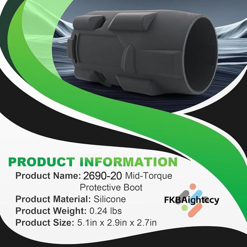 49-16-2960 Protective Boot Compatible with Milwaukee M18 Fuel Mid-Torque Impact Wrench Rubber Protective Boot for Milwaukee 2960-20 2962-20 2962P-20 Assembly Accessories Part in Kuwait