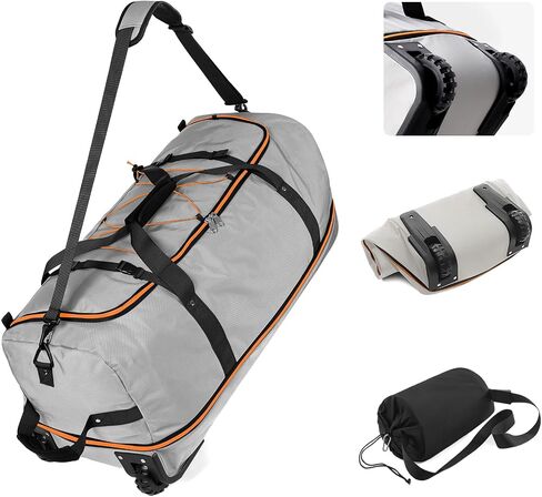 Vomgomfom Wheeled Collapsible Duffel Bag,110L-140L Expandable Checked Luggage, No-Telescopic-Handle with Anti-Burst Zipper & Reinforced Frame,Navy in Saudi Arabia