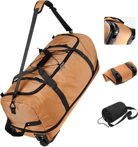 Vomgomfom Wheeled Collapsible Duffel Bag,110L-140L Expandable Checked Luggage, No-Telescopic-Handle with Anti-Burst Zipper & Reinforced Frame,Navy in Saudi Arabia