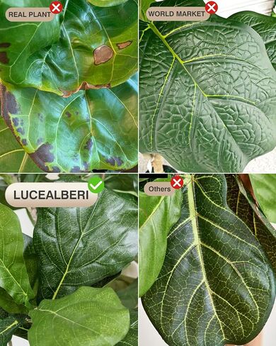 Artificial Fiddle Leaf Fig Tree in Modern White Planter, 5ft Large Fake Tree with 3 Sturdy Trunks, Fake Plants Faux Fig Tree with Moss, Lifelike Tall Artificial Plants Indoor for Office Home Decor in Saudi Arabia