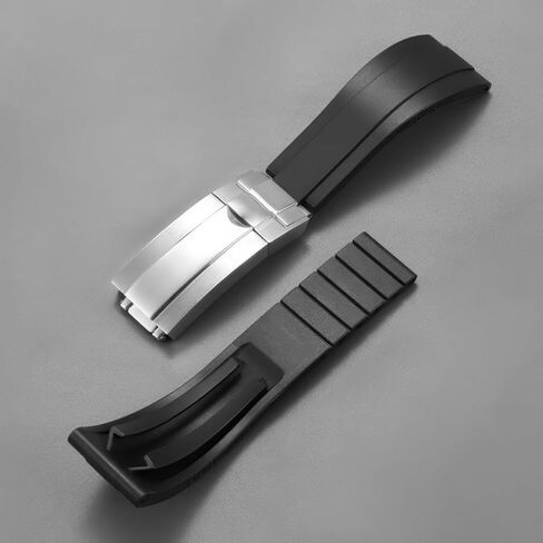 20mm Watch Silicone Rubber Strap Band Replacement For Rolex Datejust Daytona Submariner Gmt Ghost Yachtmaster With Deployment Buckle in Kuwait