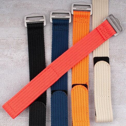 StrapHabit Hook and Loop Single Pass Through Watch Strap - Nylon Band for men and women 20mm 22mm in Saudi Arabia