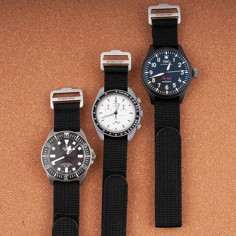 StrapHabit Hook and Loop Single Pass Through Watch Strap - Nylon Band for men and women 20mm 22mm in Saudi Arabia